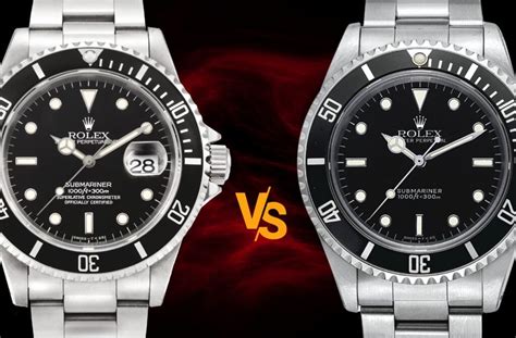 rolex submariner date vs date